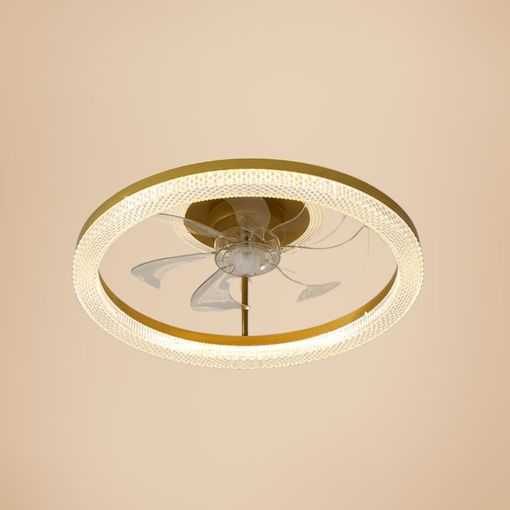 SM Electrical Ceiling Lights Modern Art Brushed Gold Circular Ceiling Fan Lamp - ESC-RGB-350