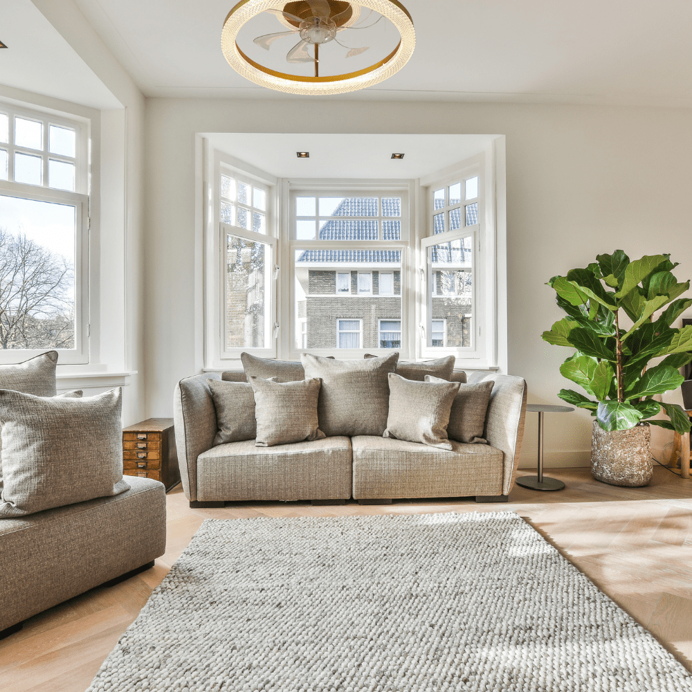 SM Electrical Ceiling Lights Modern Art Brushed Gold Circular Ceiling Fan Lamp - ESC-RGB-350