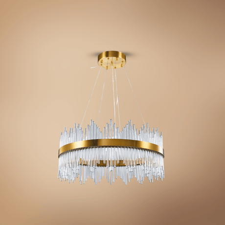 SM Electrical Ceiling Lights Modern Crystal Chandelier, Round Crystal Gold LED Hanging Ceiling Light - ESC-SJD-A-800