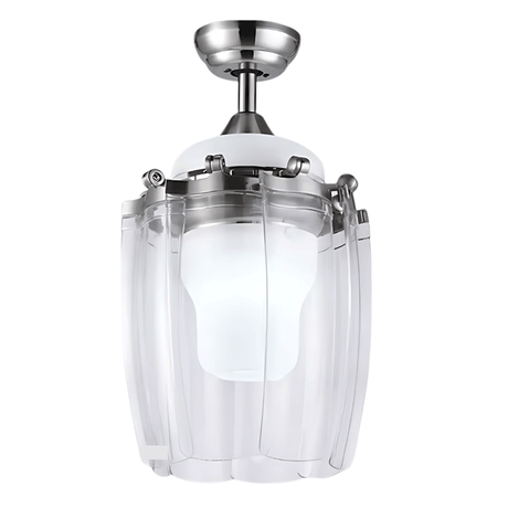 SM Electrical Ceiling Lights Modern Silver Chandelier Fan With Bldc Motor Reverse Air Flow Summer - ESC-400T
