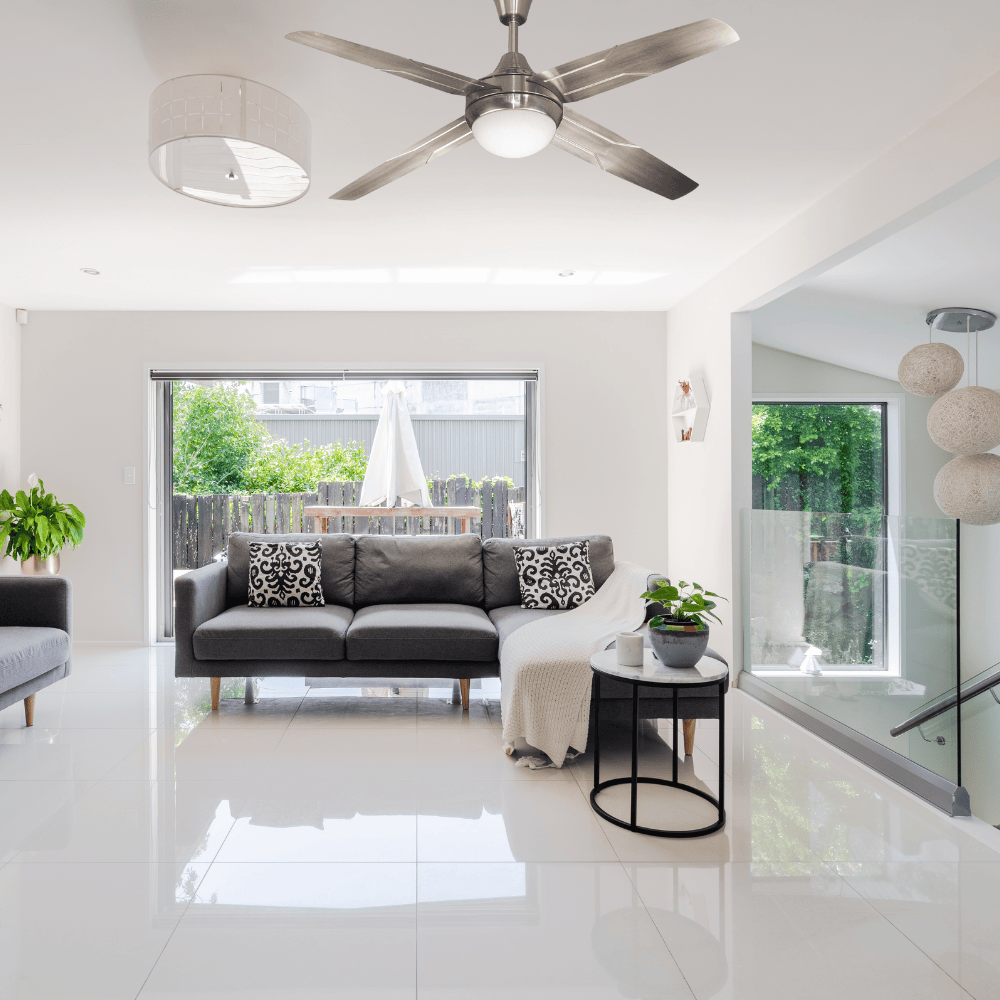 SM Electrical Ceiling Lights Modern Trigger Glow Electroplated Ceiling Fan with Decorative Underlight - ESC-KC-422S