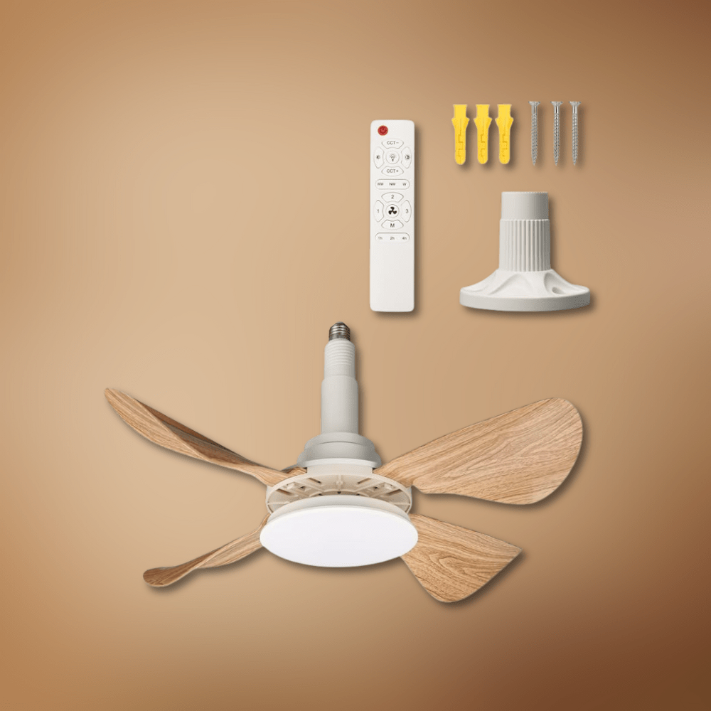SM Electrical Ceiling Lights Modern Wooden Textured Art Blades Ceiling Fan Light - ESC-ZY-R620