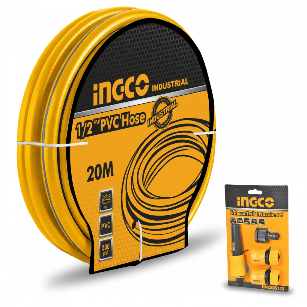 SM Essential Bundles Specialty Hand Tools Ingco Hose & Twist Nozzle Set