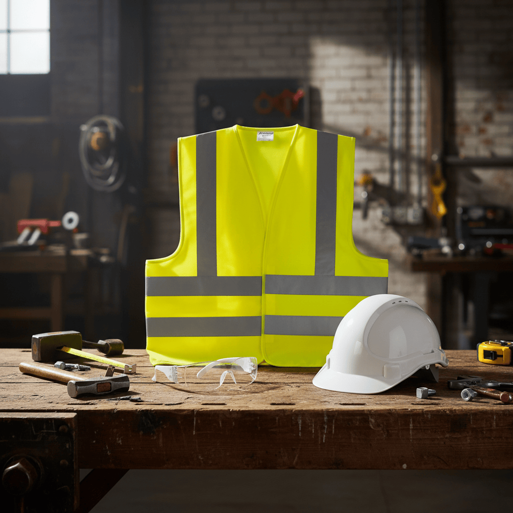 SM Essential Bundles Specialty Safety Equipment Site Safety Starter Kit - Dyllu Reflection Vest, Safety Goggles & Safety Helmet