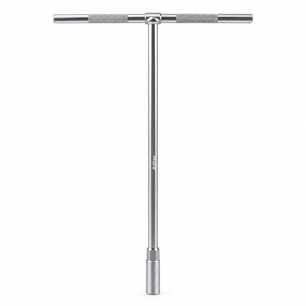 JcTop T-handle socket wrench with long shaft and knurled cross-handle on a white background.
