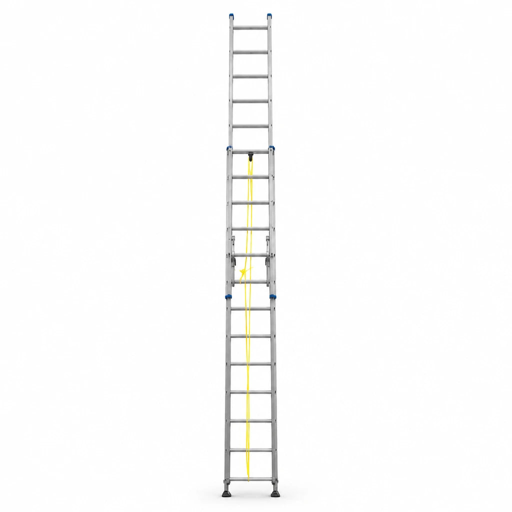 Wadfow WLD8H24 2 × 12 step aluminium extension ladder shown fully extended on a white background.