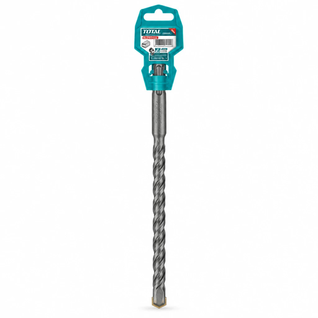 Total 6 × 260 mm SDS Plus carbide-tipped masonry drill bit with plastic hanger package on white background