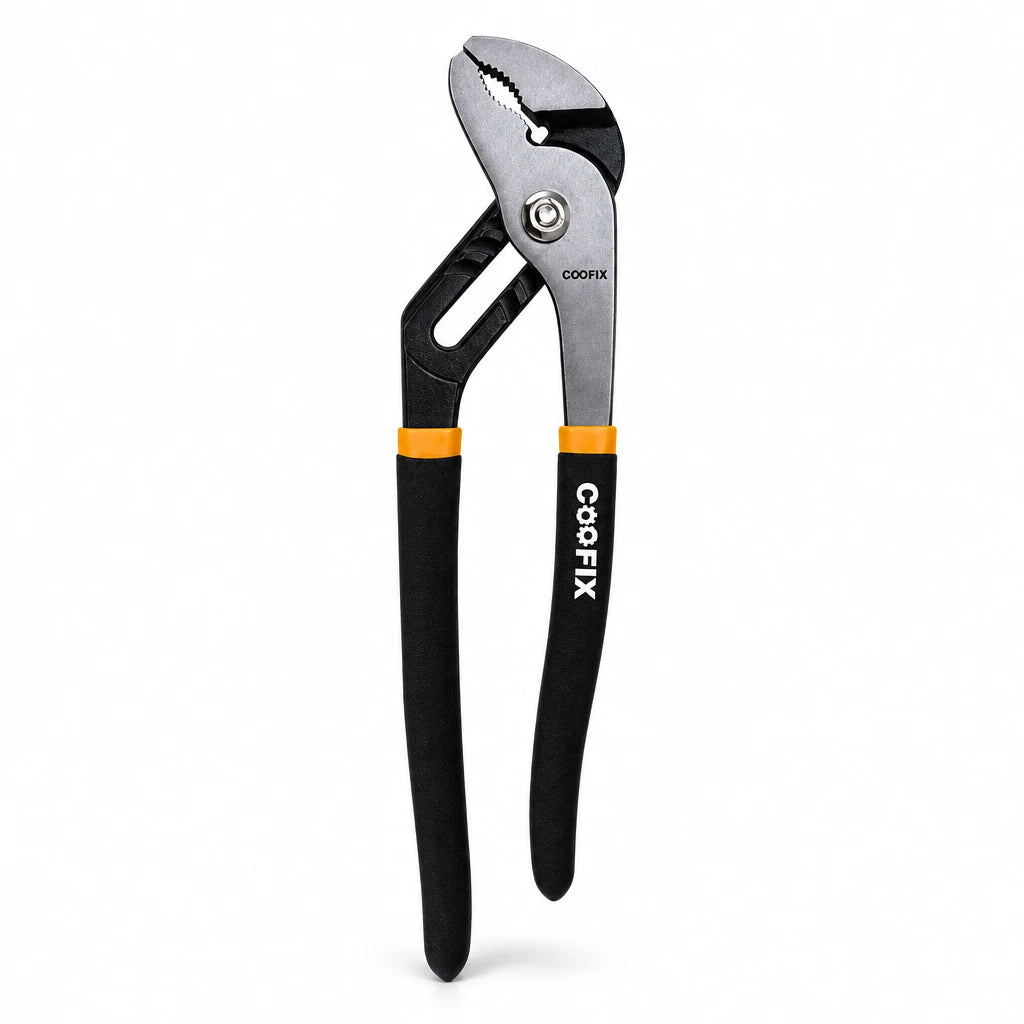 Coofix 12-inch black chrome-vanadium pump pliers shown against a clean white background