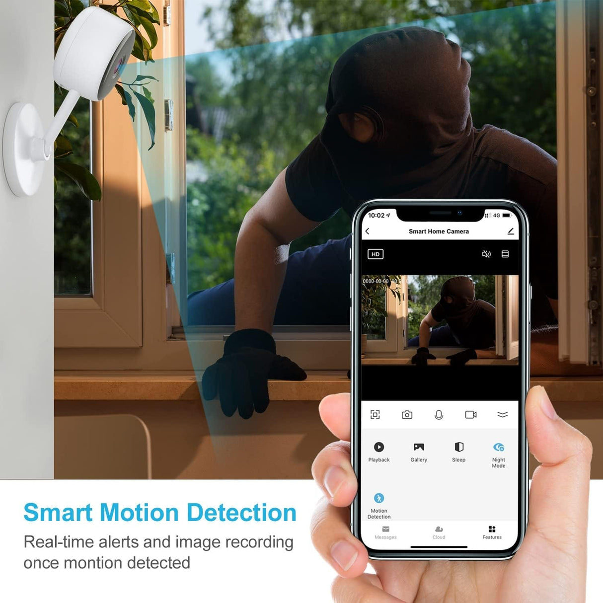 Smart Home Security & Surveillance Systems Smart Indoor WIFI Camera with Night Vision, Motion Detection & 2-Way Audio