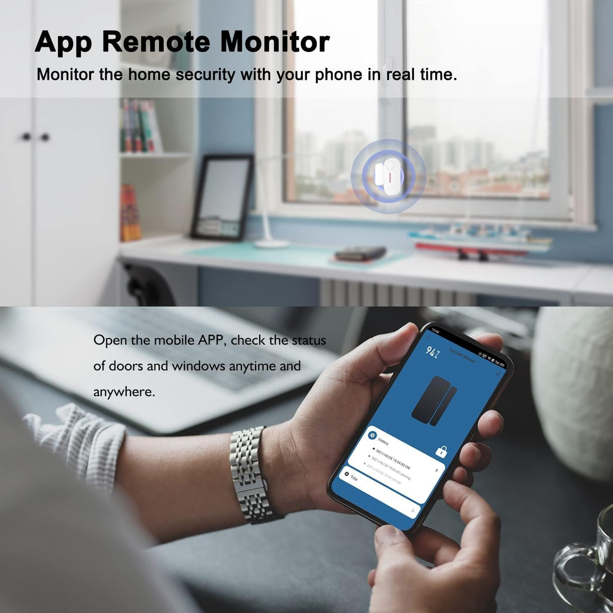 Smart Home Smart Home Smart Wi-Fi Door & Window Sensor with Alarm and Remote Monitoring
