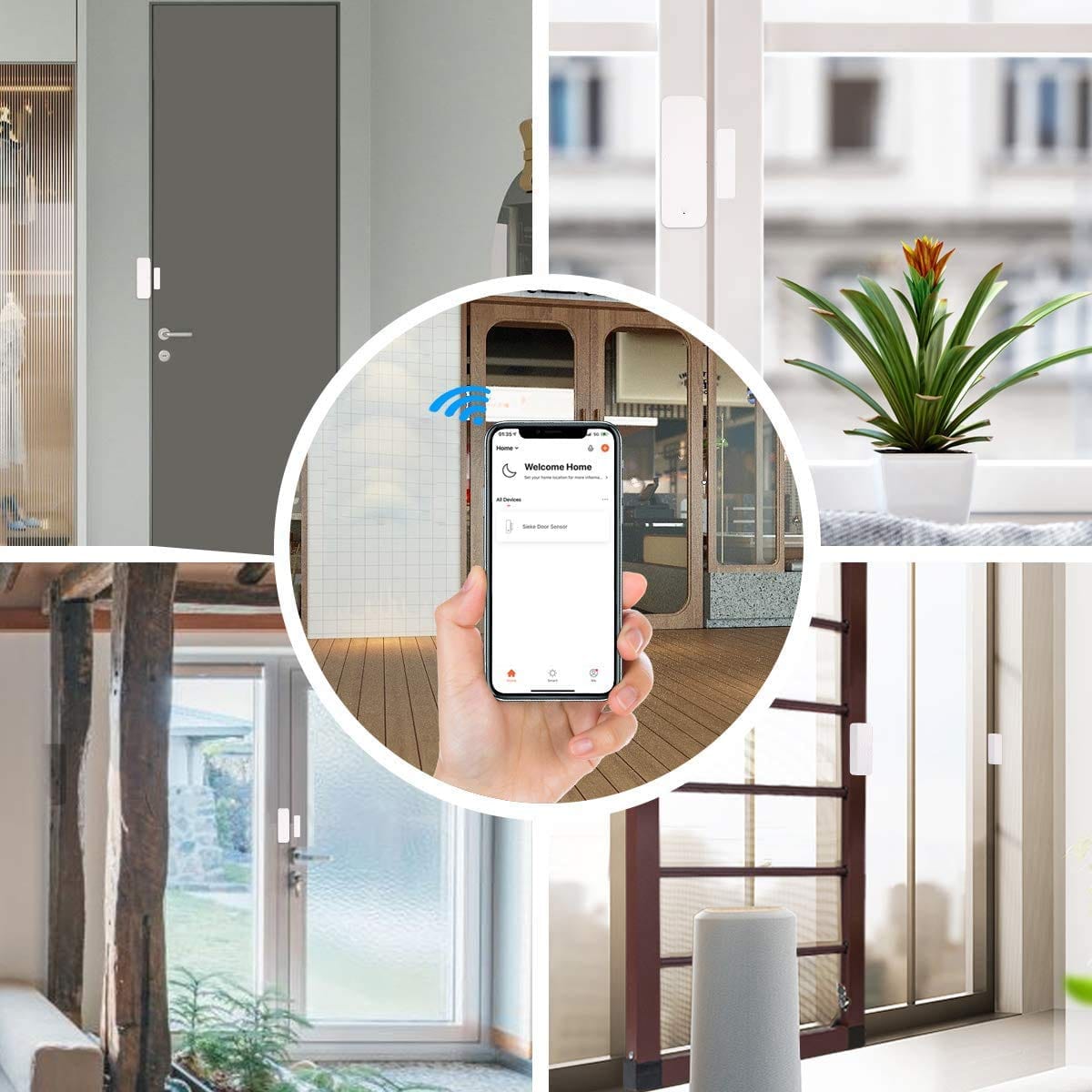 Smart Home Smart Home Smart Wi-Fi Door & Window Sensor with Alarm with Instant Alert