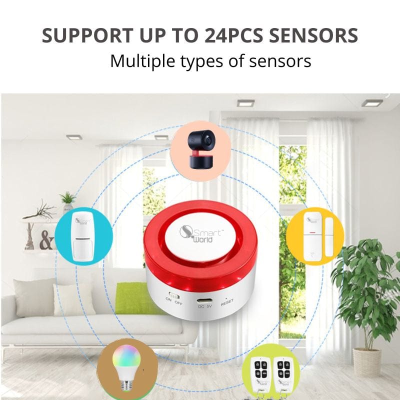 Smart Home Smart Home Smart Wi-Fi Home Security Alarm System with Siren & Mobile Detectors