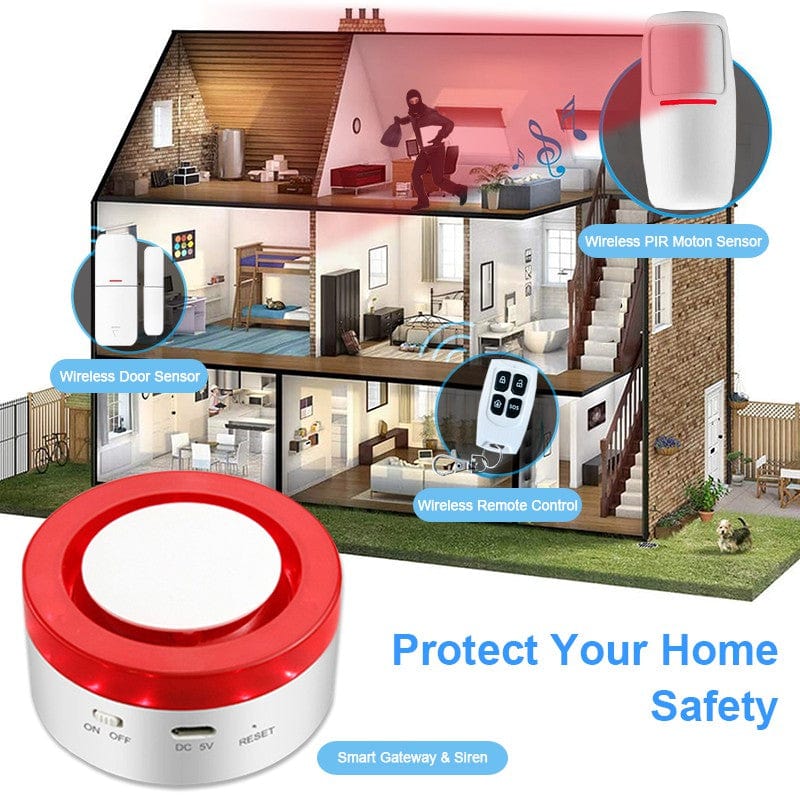 Smart Home Smart Home Smart Wi-Fi Home Security Alarm System with Siren & Mobile Detectors