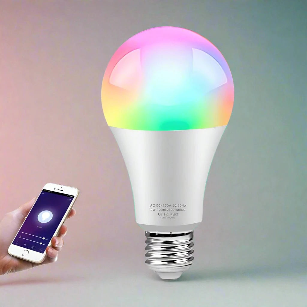Smart Home Light Bulbs & Fixtures Smart Wi-Fi RGB LED Bulb - Remote Control, Dimmable, Voice-Activated