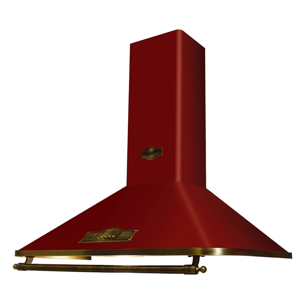 Square high-resolution version of the red cooker hood, preserving the original design and white background
