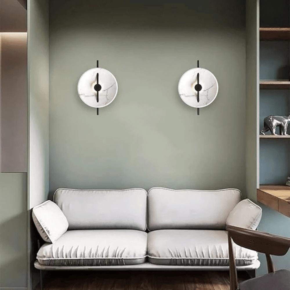 Supply Master Wall & Sconce Lights Creative Nordic Style LED Wall Mounted Round Marble Wall Lamp