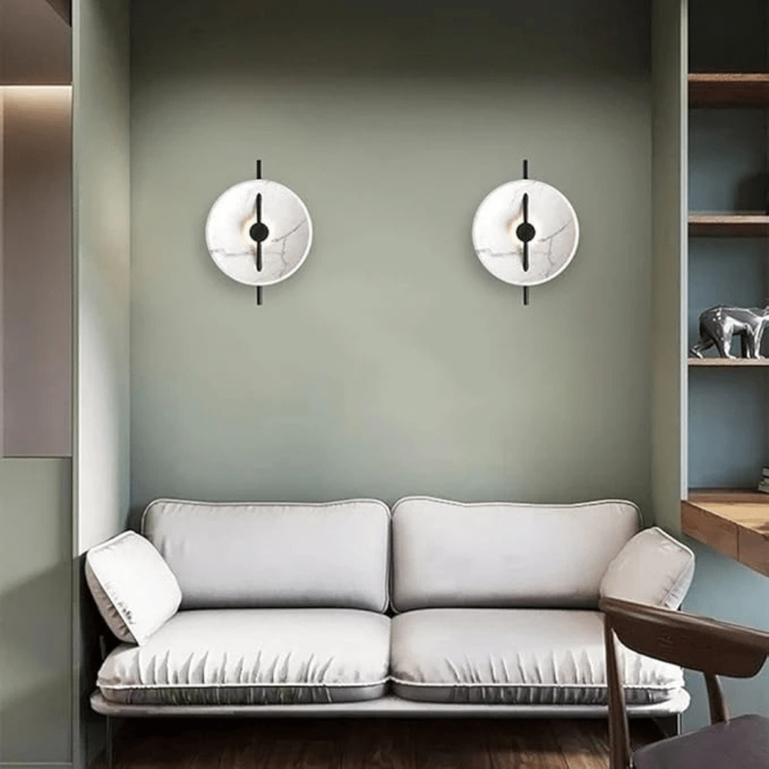 Supply Master Wall & Sconce Lights Creative Nordic Style LED Wall Mounted Round Marble Wall Lamp