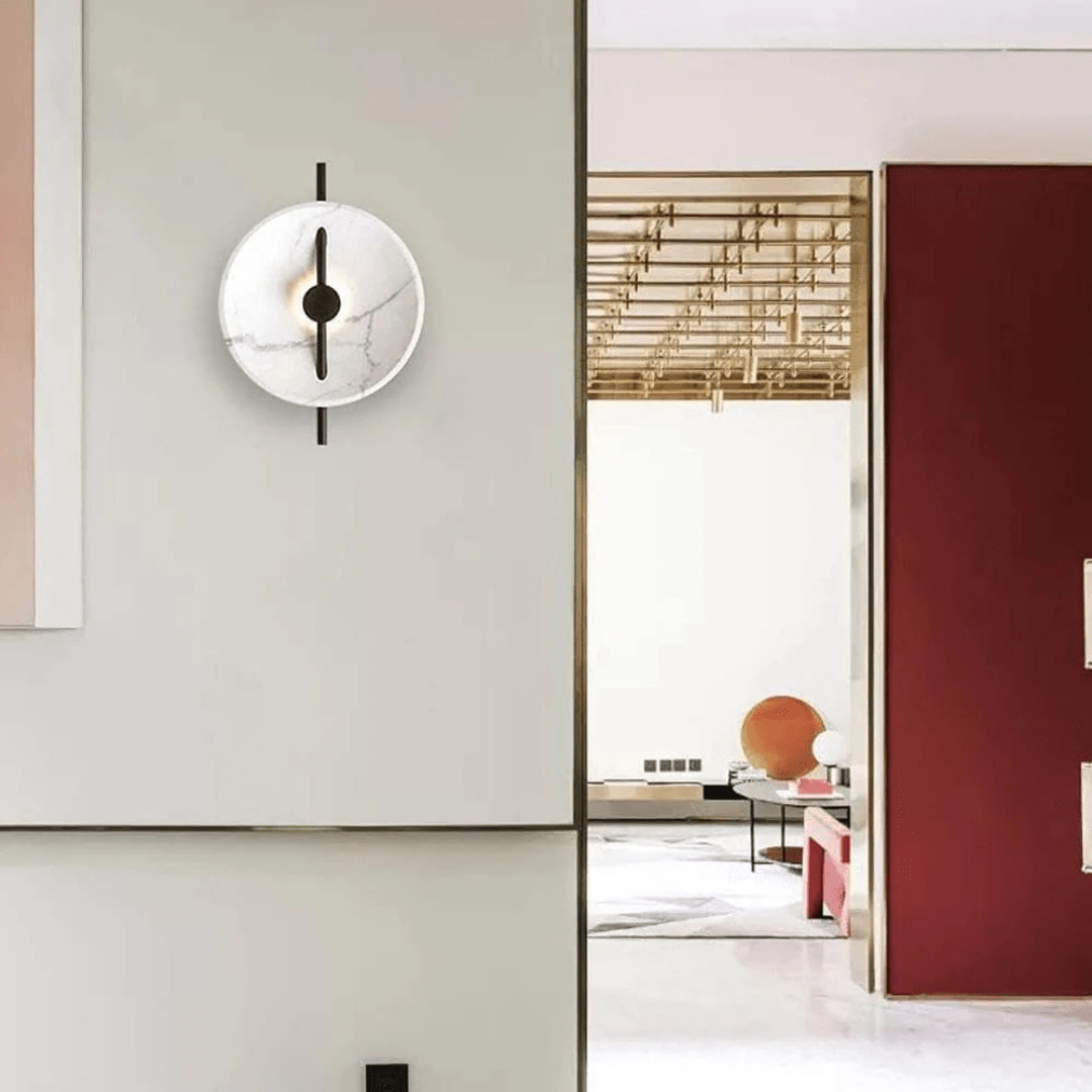 Supply Master Wall & Sconce Lights Creative Nordic Style LED Wall Mounted Round Marble Wall Lamp