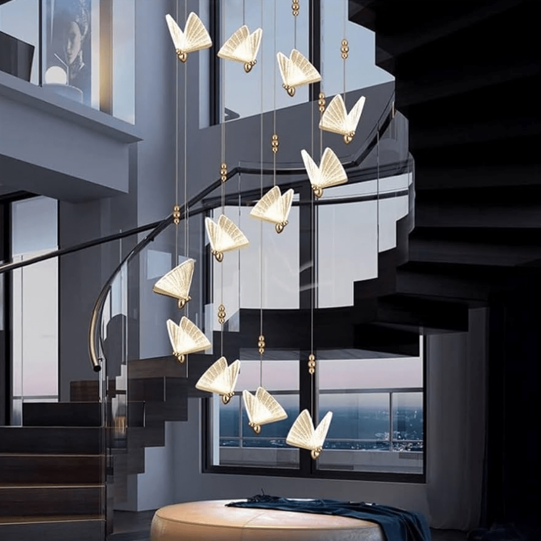 Supply Master Pendant & Chandeliers Enamel Acrylic 12 Head Butterfly Led Hanging Pendant Ceiling Lamp