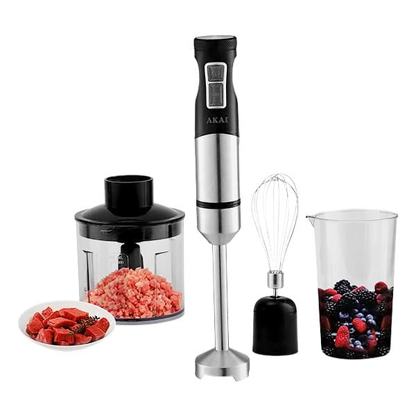 Buy Akai Hand Blender With Chopper 1200W Stainless Steel BD068A-009| SupplyMaster.store Hand Blender Black Buy Tools hardware Building materials