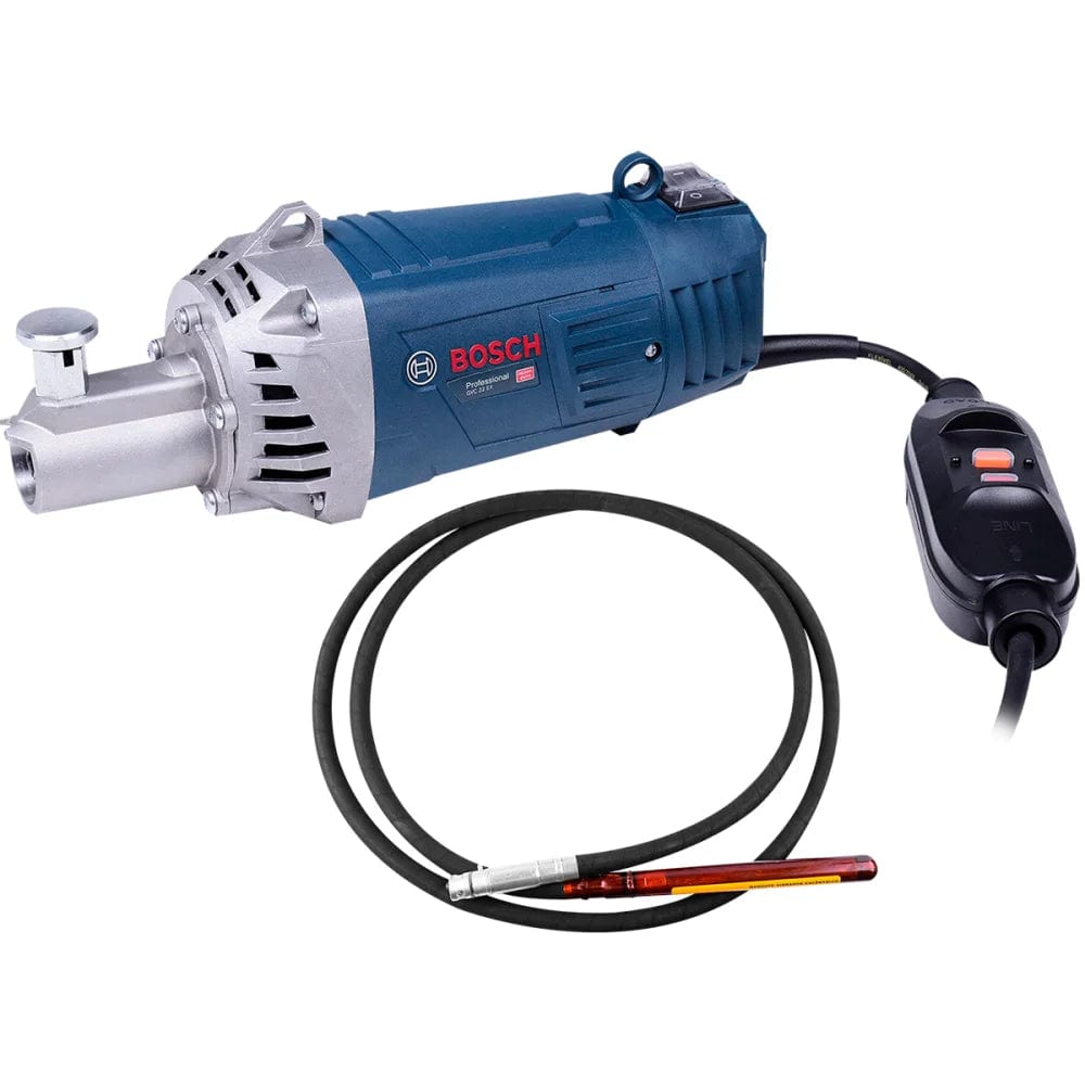Ensure efficient concrete consolidation with the Bosch 35mm Concrete Vibrator 2200W (GVC 22 EX) at SupplyMaster.store in Ghana. Construction Equipment Buy Tools hardware Building materials