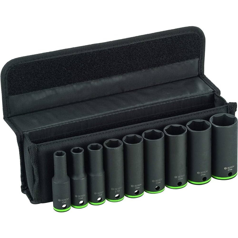 Empower your toolkit with the Bosch 9-Piece Deep Impact Socket Set (2608551101) at SupplyMaster.store in Ghana.  Sockets & Hex Keys Buy Tools hardware Building materials