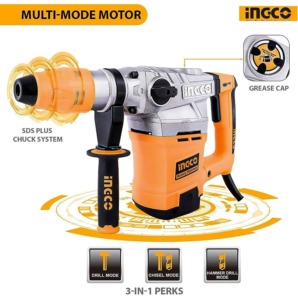 Ingco Heavy Duty Rotary Hammer Drill with SDS Max 1800W - RH18008 - Buy Online in Accra, Ghana at Supply Master Drill Buy Tools hardware Building materials