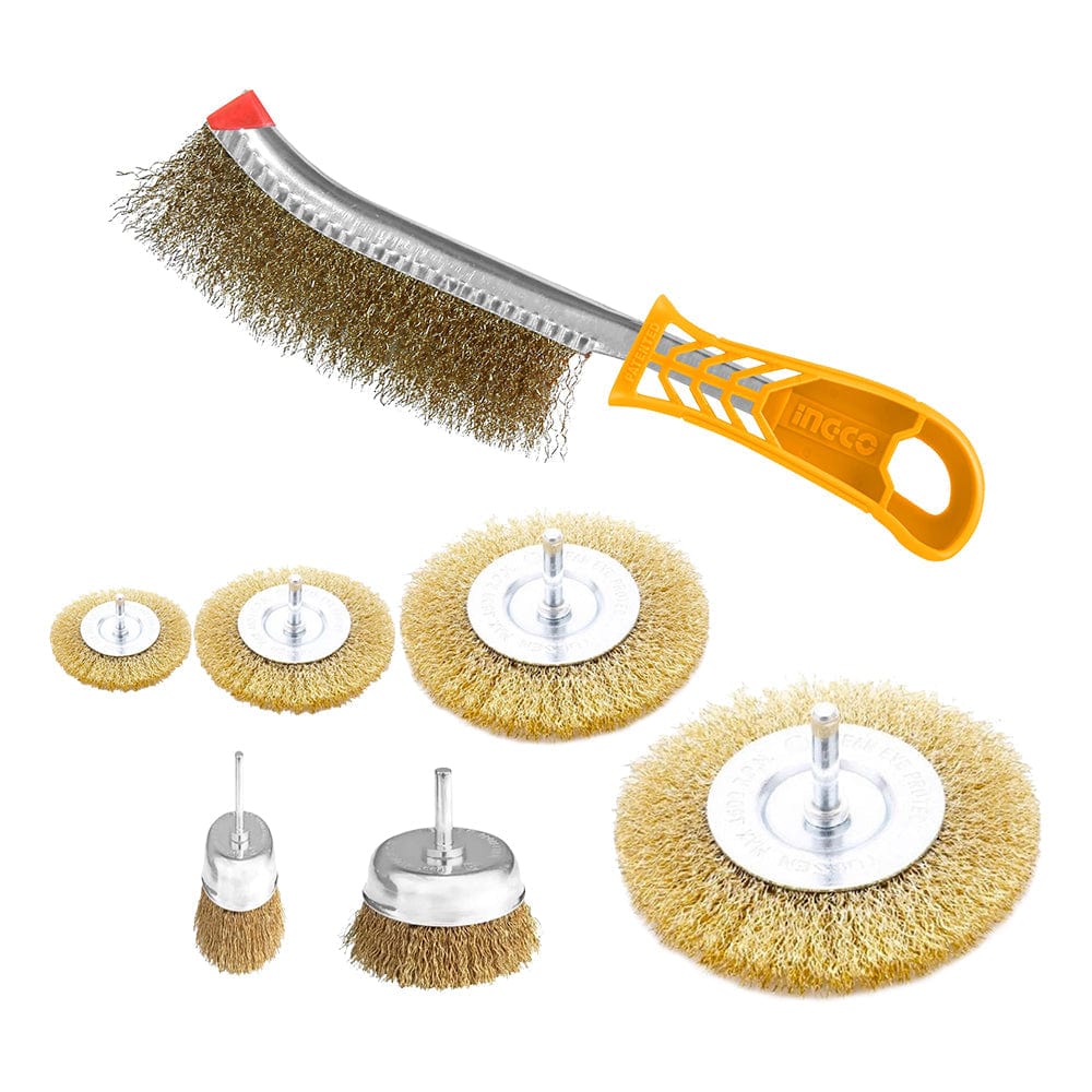 Ingco 7pcs Wire Cup & Wire Wheels Brush Set - WB10071, Supply Master