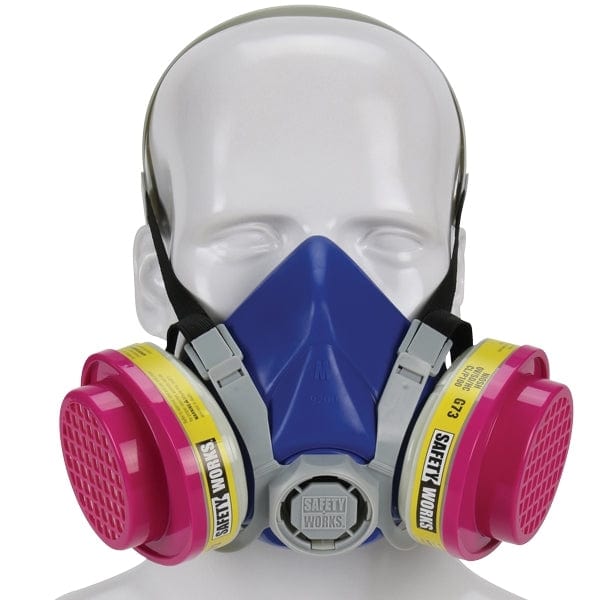 Protect yourself from chemical hazards with the MSA Half Face Chemical Respirator. Order now on Supply Master Ghana in Accra. Dust Masks & Respirators Buy Tools hardware Building materials