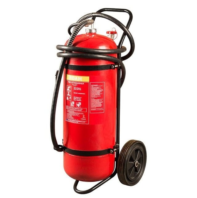 Lords Multi-Use Mobile Trolley Foam Extinguisher is a versatile fire suppression solution for flammable liquids and solids. Its mobile design allows easy transportation and its foam agent quickly smothers flames. Suitable for industrial and commercial applications. Find it on Supply Master Ghana, Accra. Fire Extinguisher Buy Tools hardware Building materials