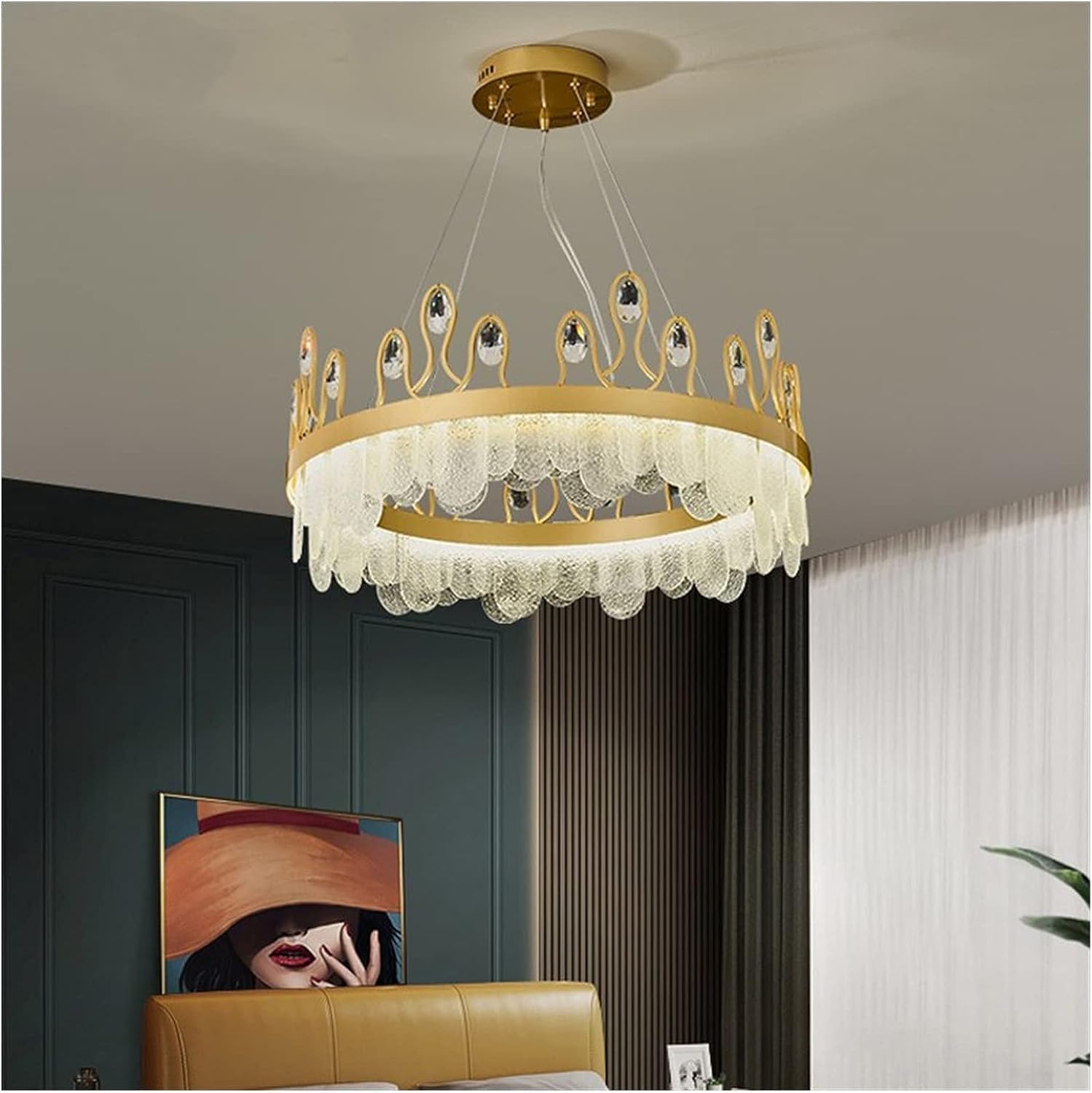 Buy Luxury Modern LED Crystal Crown Glass Pendant Chandelier 60cm - CL-09 | Shop at Supply Master Accra, Ghana Lamps & Lightings Buy Tools hardware Building materials