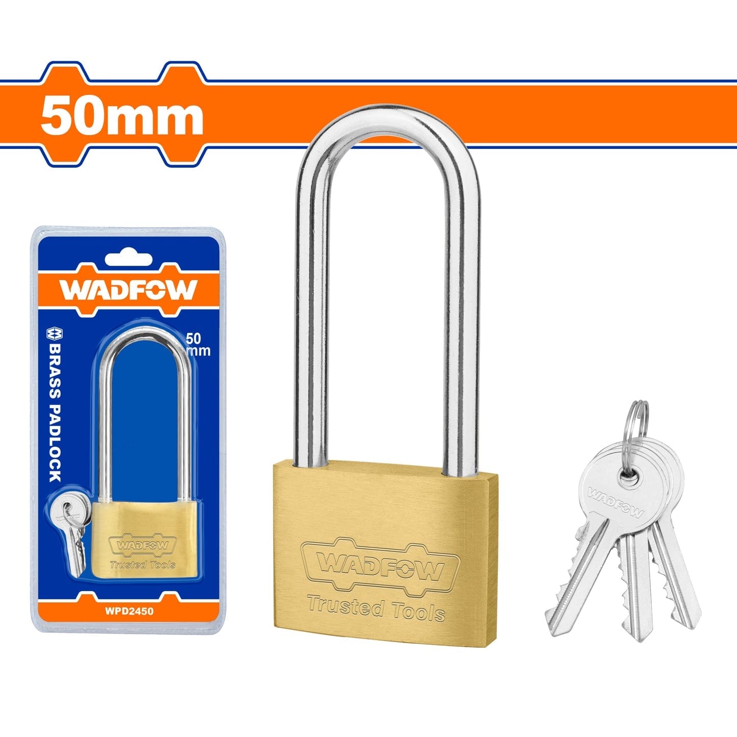 Buy Wadfow Long Shackle Brass Padlock Online in Accra, Ghana | Supply Master Padlocks & Accessories Buy Tools hardware Building materials