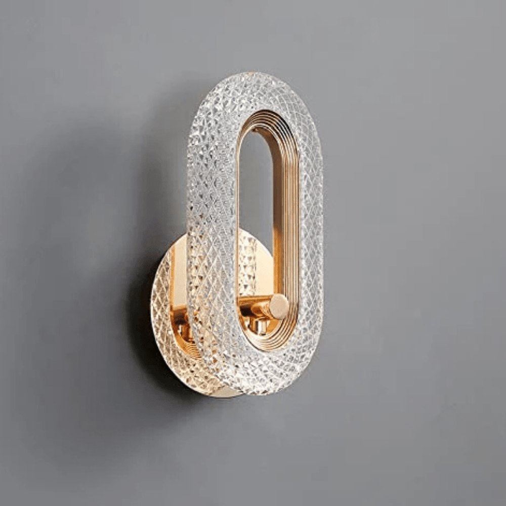 Supply Master Pendant & Chandeliers Led Glass Crystal Oval Golden Metal Wall Light