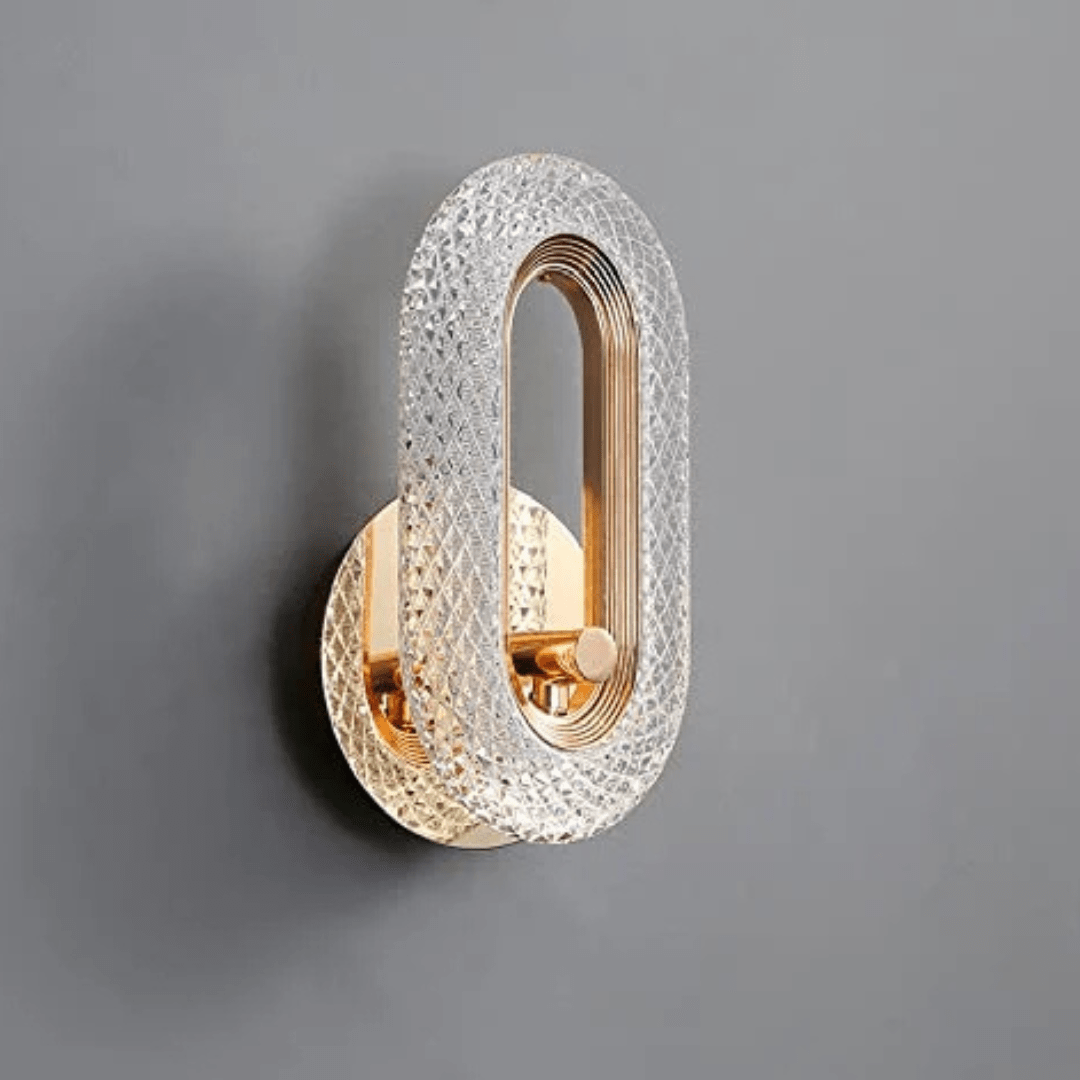 Supply Master Pendant & Chandeliers Led Glass Crystal Oval Golden Metal Wall Light