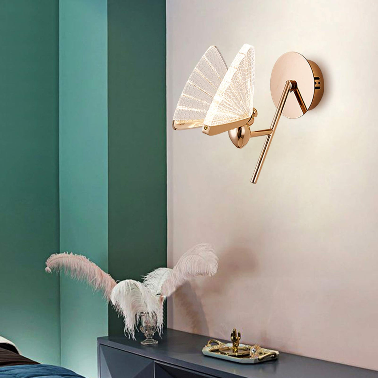 Supply Master Wall & Sconce Lights Luxury Golden Bird Wall Lamp