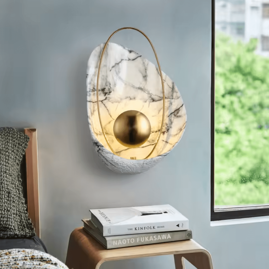 Supply Master Wall & Sconce Lights Luxury Imitation Marble Wall Lamp