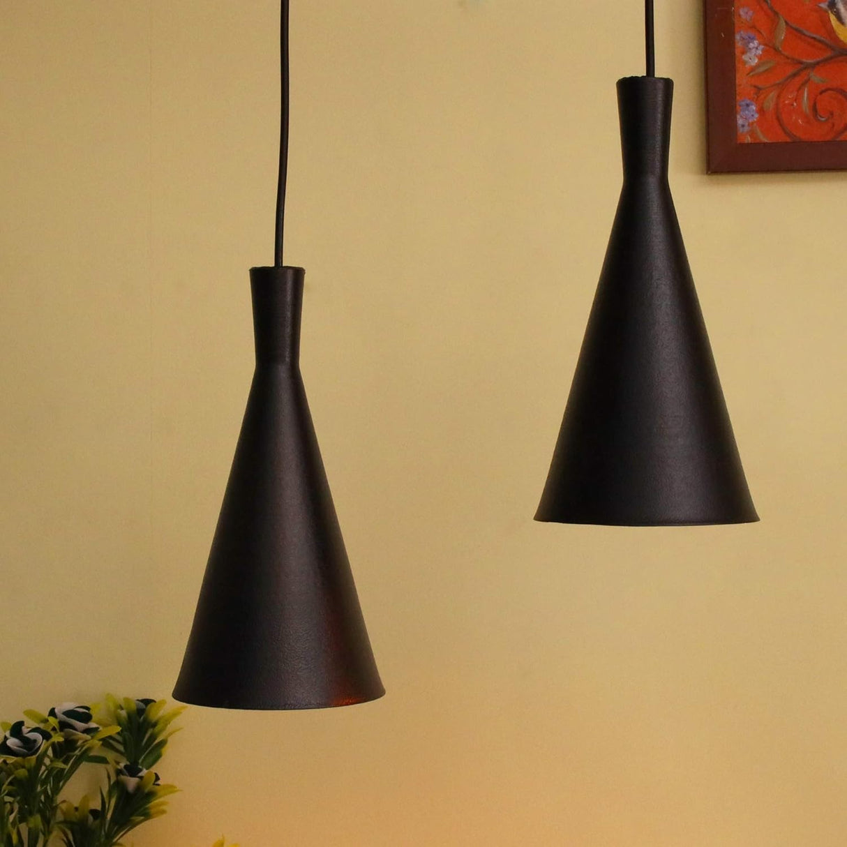 TDC Lights Lamps & Lightings Black 7" Single Head Metal Cone Shade Pendant Ceiling Light Fixture - FHS-03