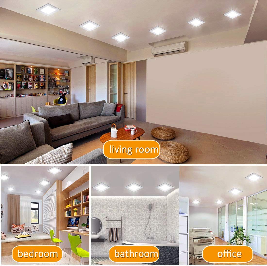 TDC Lights Lamps & Lightings LED Square Ceiling Conduit Panel Light 6000K Cool White (3W, 6W, 9W, 12W, 18W & 24W) - 2505-Series