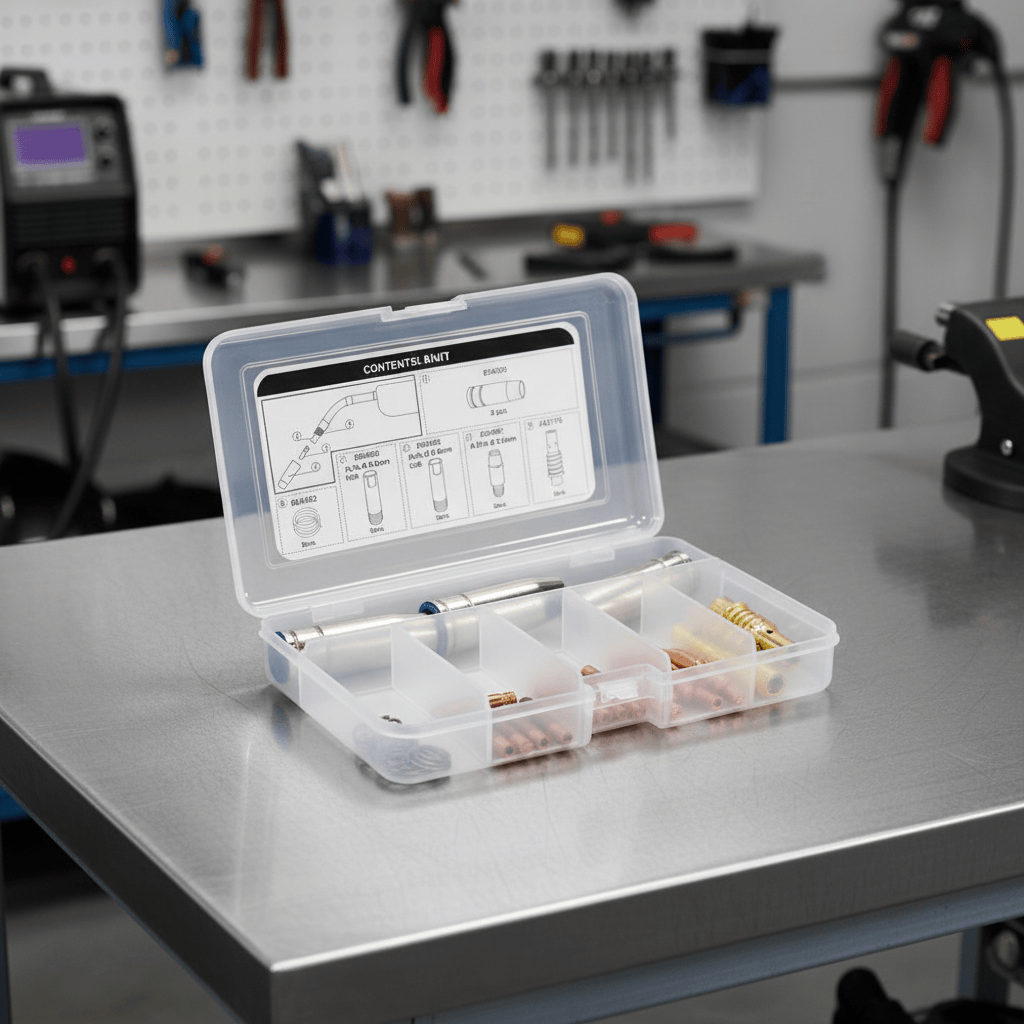 Telwin Welding Machine & Accessories Telwin Consumables Box for MT15 MIG-MAG Welding Torch with Contact Tips, Nozzles, Springs & Gas Diffusers - TEL-804137