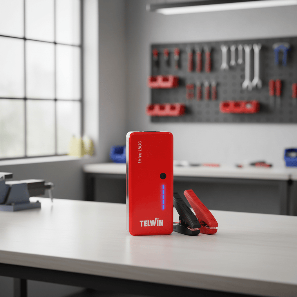 Telwin Booster Cable & Battery Charger Telwin Drive 1500 Ultra-Compact 12V Lithium Jump Starter & Power Bank, 1500A, 12000mAh - TEL-829569
