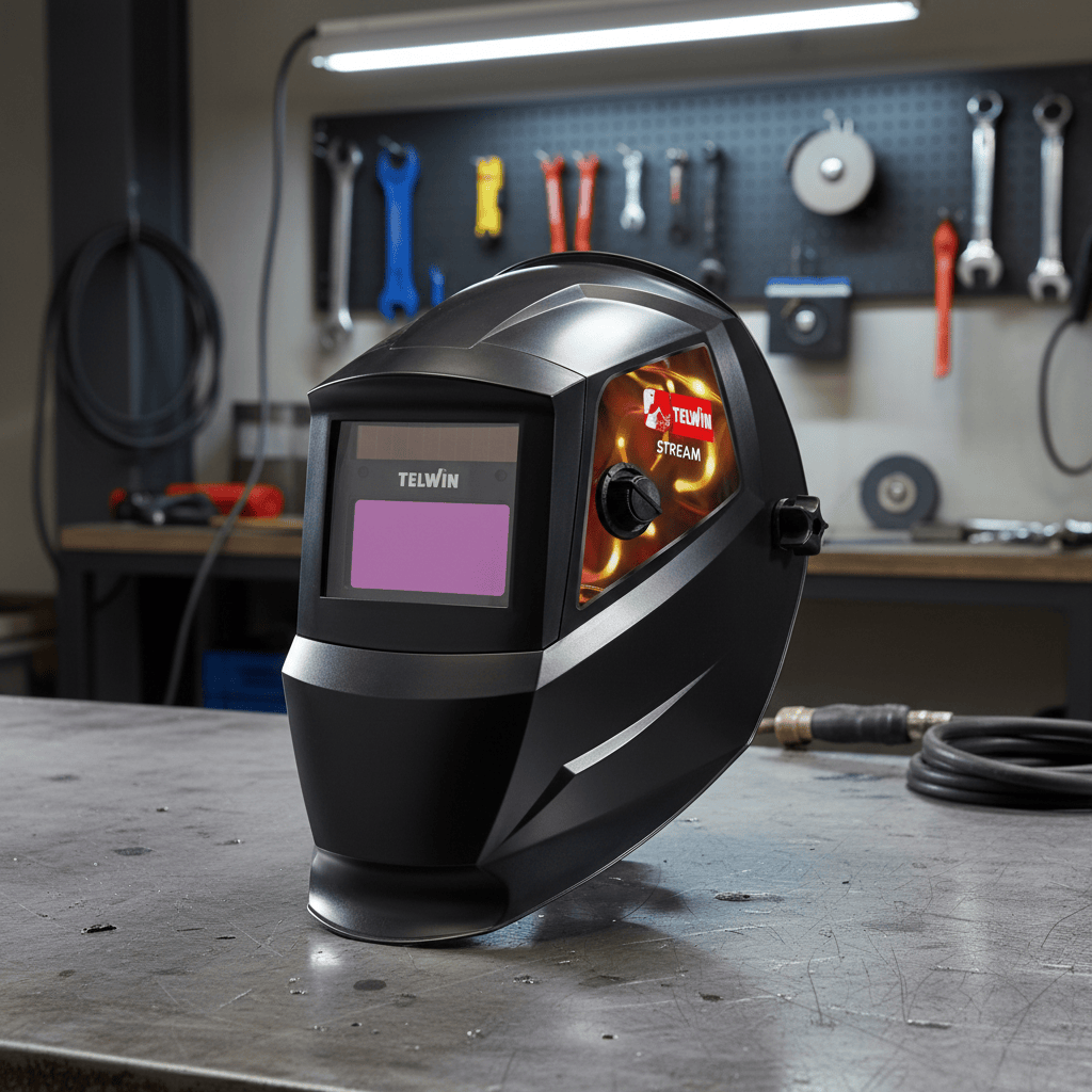 Telwin Safety Helmets Telwin Stream Auto-Darkening Welding Helmet with Grinding Mode for MIG-MAG, MMA & TIG Welding - TEL-802813