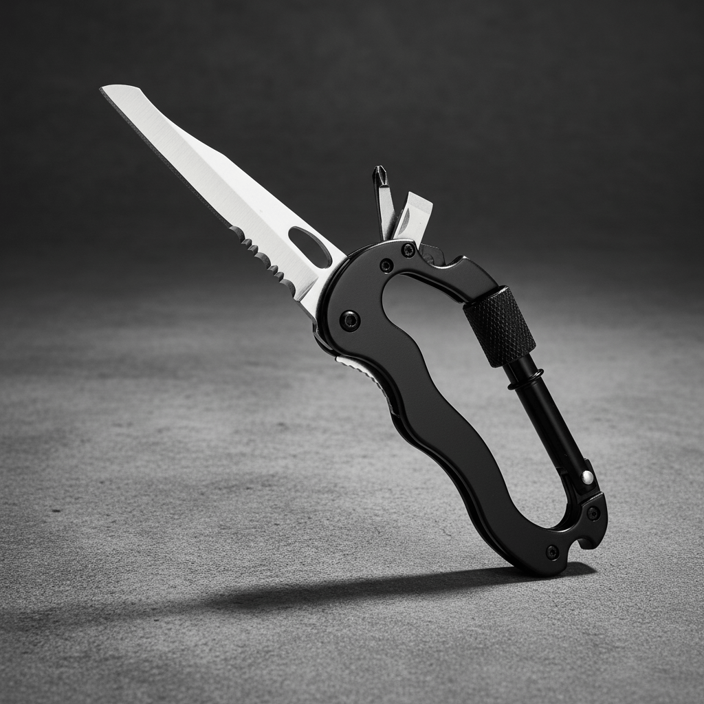 Tera Multi Tools & Knives Tera 7" Carabiner Multi-tool with Foldable Blade - H100202