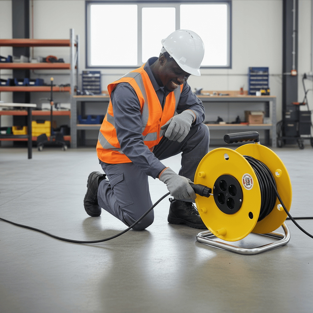 Tera Building Materials Tera Professional 2-Pin Extension Cable Reel with 4 Sockets | 25m & 50m