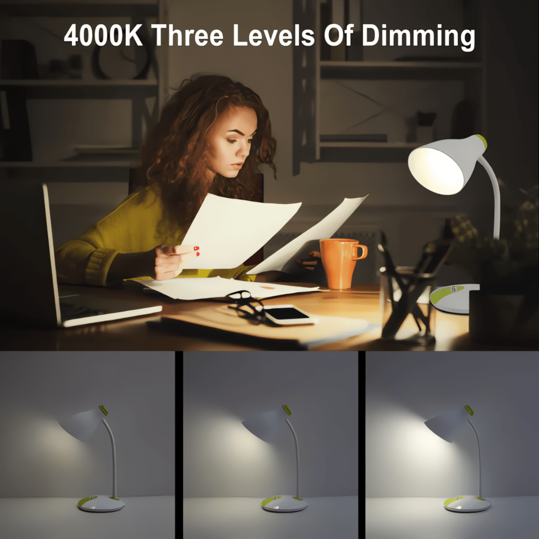 TKLD Table & Floor Lamps Adjustable Gooseneck LED Desk Lamp with Dual Colour Design