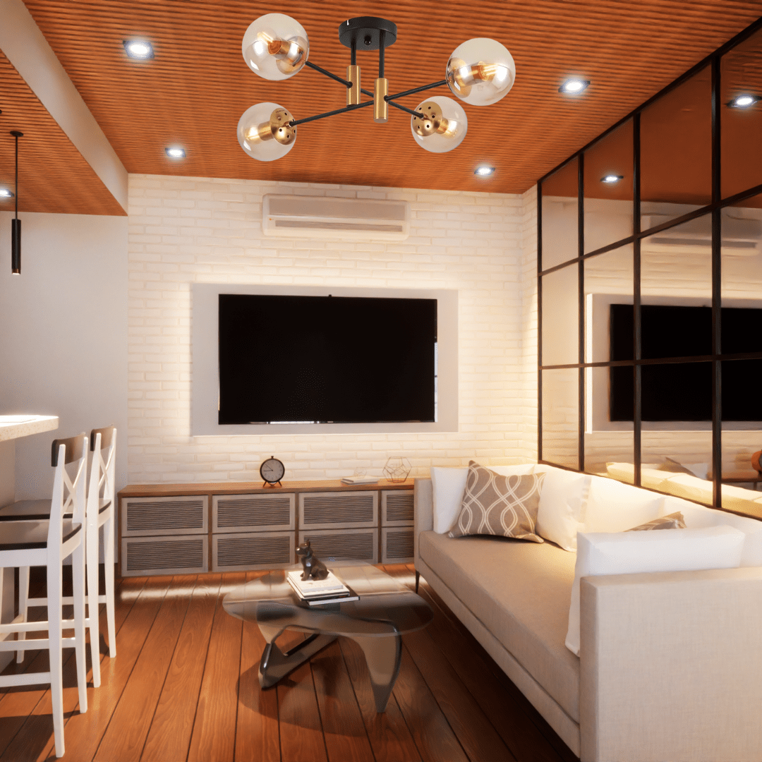 TKLD Ceiling Lights Amber 4 Lamp Glass Globe Gold and Black Metal Semi Flush Ceiling Light - 40W