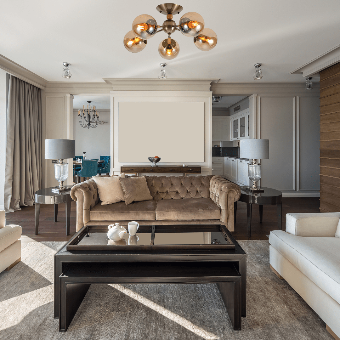 TKLD Ceiling Lights Amber 5 Lamp Globe Glass Vintage Retro Molecule Ceiling Light - 40W