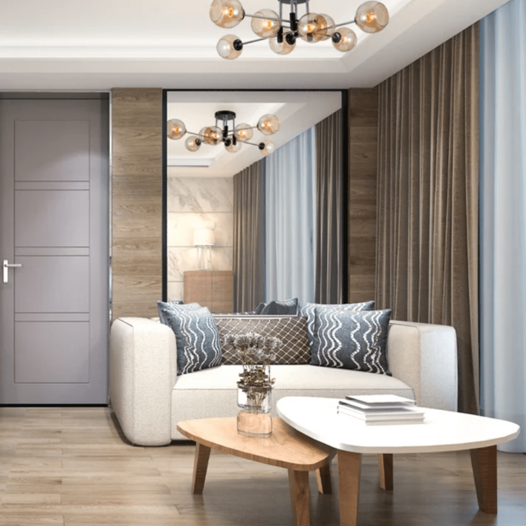 TKLD Ceiling Lights Amber 8 Lamp Glass Globe Chrome and Black Metal Semi Flush Ceiling Light - 60W