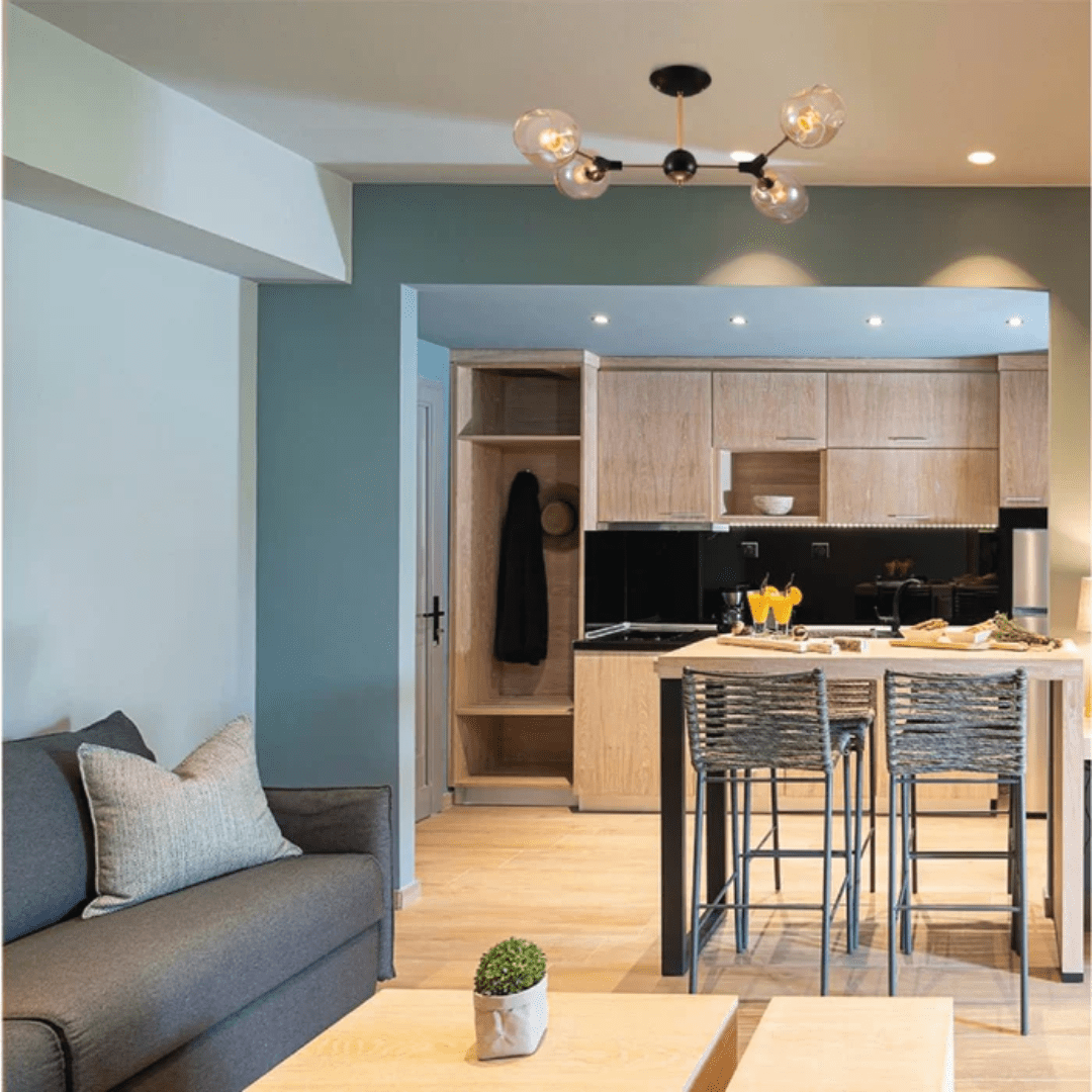 TKLD Pendant & Chandeliers Amber Bell 4 Lamp Glass Sputnik Gold Semi Flush Ceiling Light - 40W