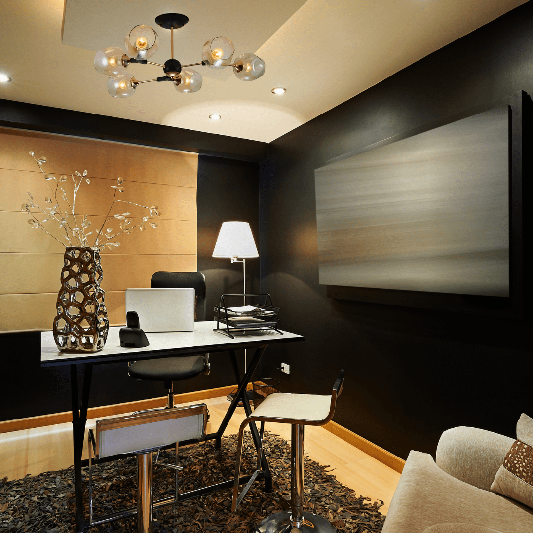 TKLD Pendant & Chandeliers Amber Bell 6 Lamp Glass Sputnik Gold Semi Flush Ceiling Light - 40W