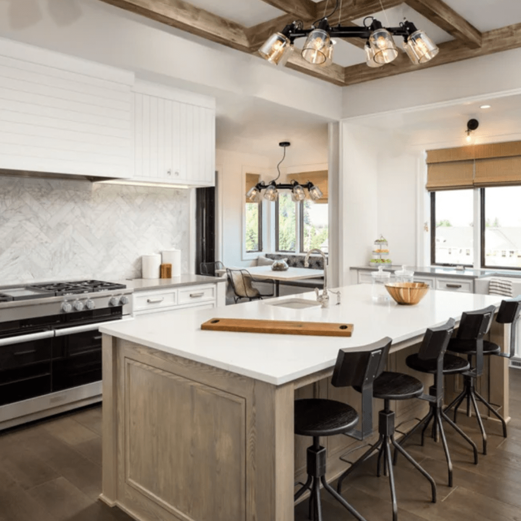 TKLD Pendant & Chandeliers Amber Cone Glass Black Suspended E27 Ceiling Light - 8 Lamps